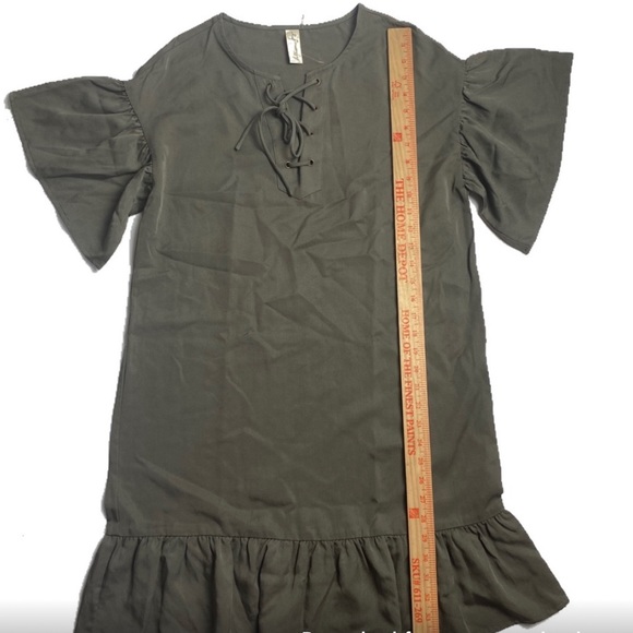 Evereve Allison Joy Lace-Up Ruffle Tunic Dress Sz. M EUC - Picture 3 of 5